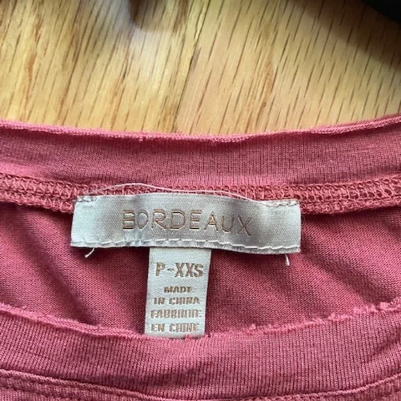 Anthropologie Bordeaux Coral Lace Sleeve Shirt - Picture 3 of 4